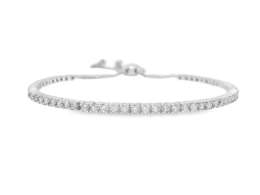 1.43CT Diamond Zip Tennis Bracelet 14k White Gold