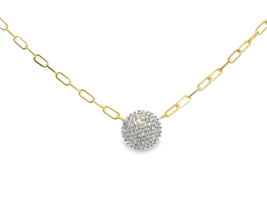 1.05Ct Round Diamond Chain Pendant 14k Yellow Gold