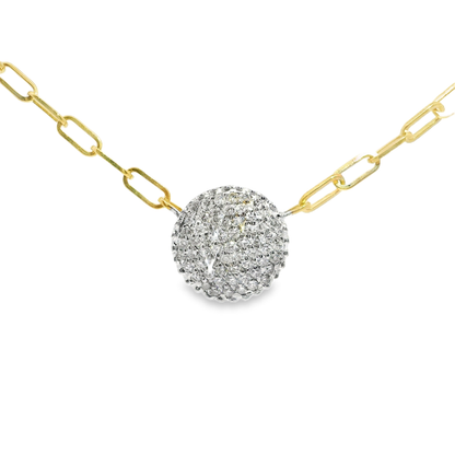 1.05Ct Round Diamond Chain Pendant 14k Yellow Gold