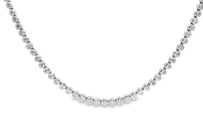 7.07ct Diamond Bezel Necklace in 14k White Gold