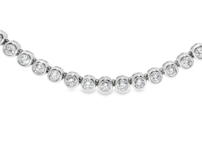7.07ct Diamond Bezel Necklace in 14k White Gold