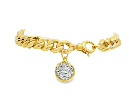0.26ct Diamond Chain Links Fashion Bracelet 18k yellow Gold