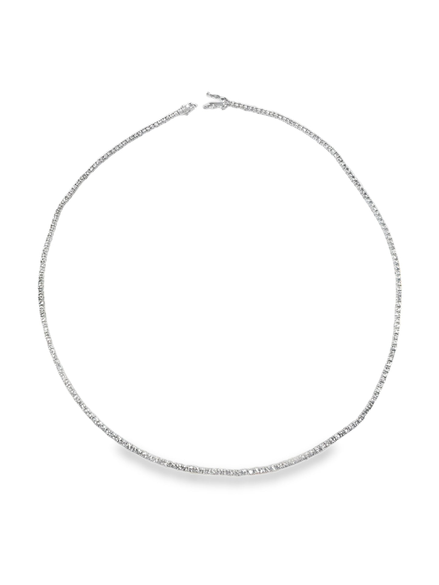 3.87CT Diamond Necklace 14k White Gold