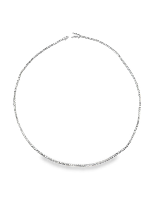 3.87CT Diamond Necklace 14k White Gold