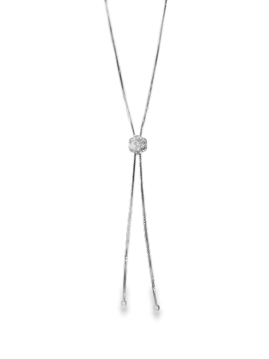 0.72CT Diamond Lariat Pendant 14k White Gold