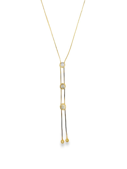 0.42CT Diamond Bezel Zip Pendant 14k Yellow Gold