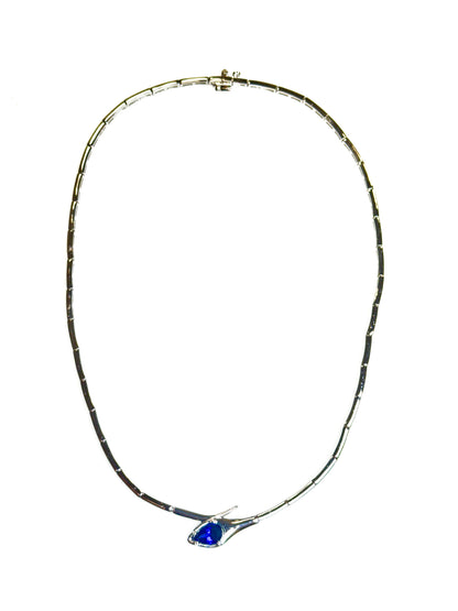 1.71CT Blue Sapphire Lab Certified Stone 14k White Gold