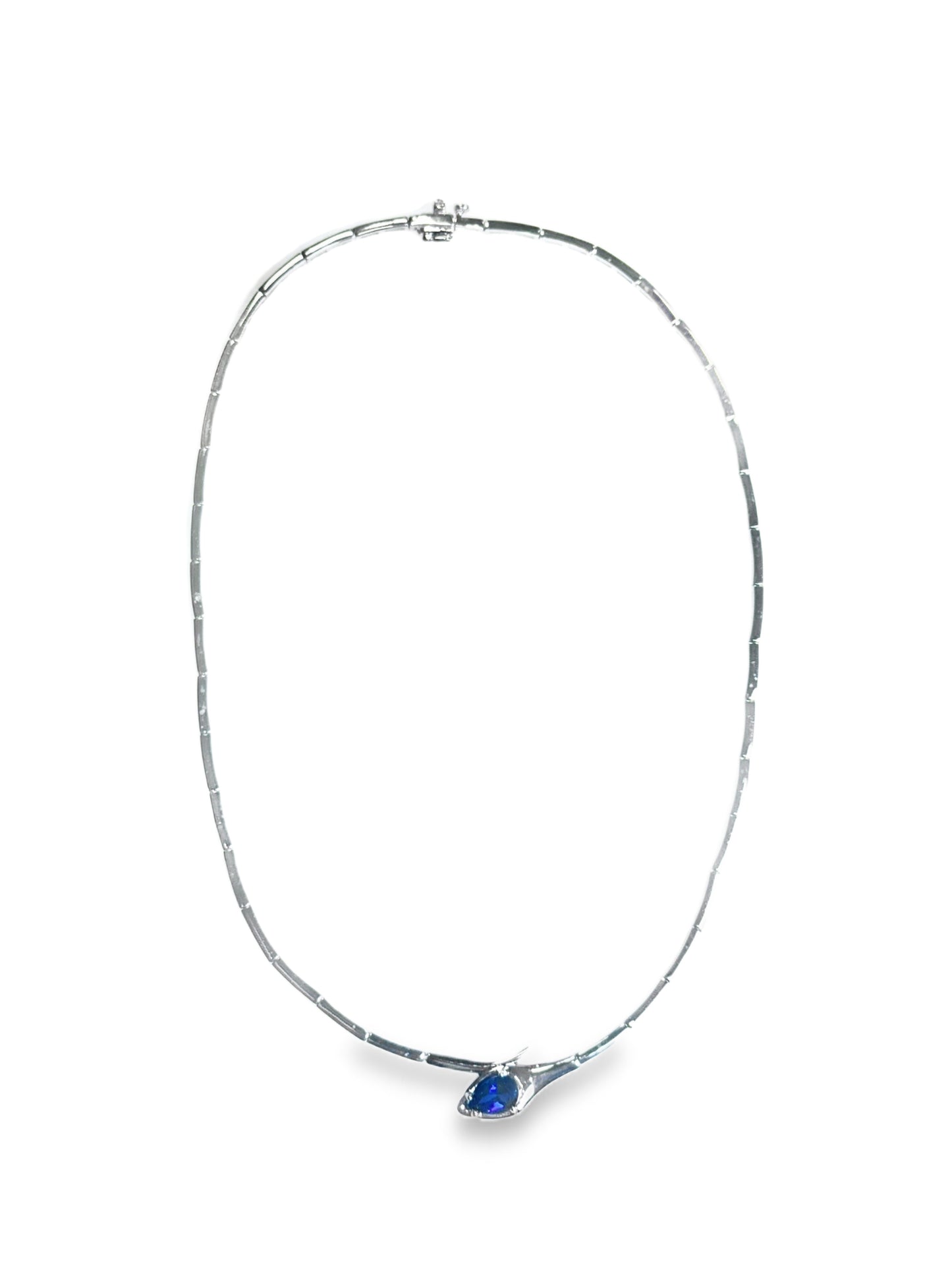 1.71CT Blue Sapphire Lab Certified Stone 14k White Gold