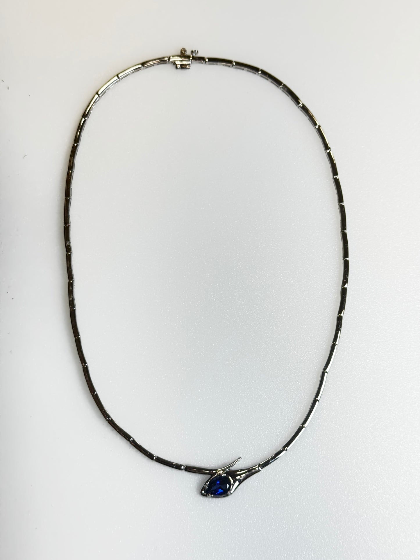 1.71CT Blue Sapphire Lab Certified Stone 14k White Gold