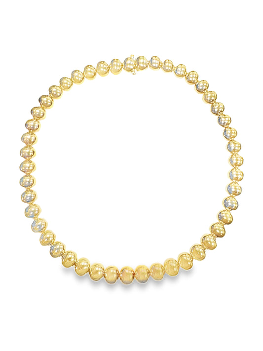 Plain Ball 14k Yellow Gold Necklace