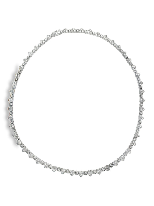 8.02CT Diamond  18k White Gold Heart Pendant