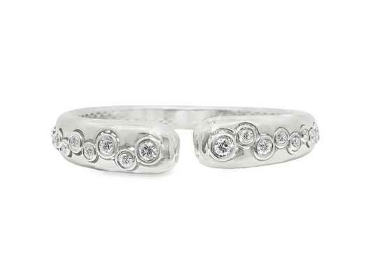 1.59CT Diamond Bezel Bangle 18k White Gold