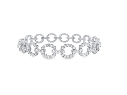 4.33CT Diamond Bracelet 14k White Gold