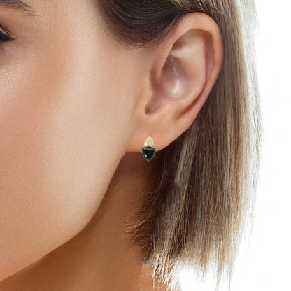 1.51CT Diamond Earring with Black Onyx 14k Yellow Gold