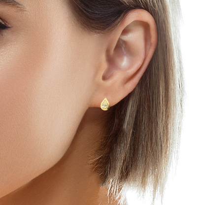 1.45CT Lab Diamond Pear Shape Earring 14k Yellow Gold