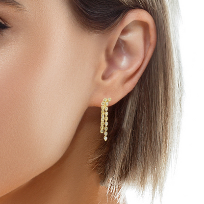 5.15CT Diamond Fashion Earring 18k Yellow Gold