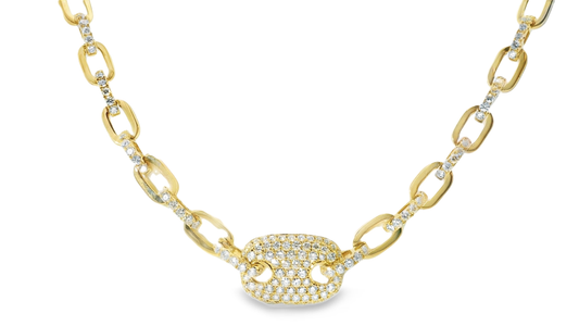 6.03CT Diamond Fashion Necklace 14k Yellow Gold