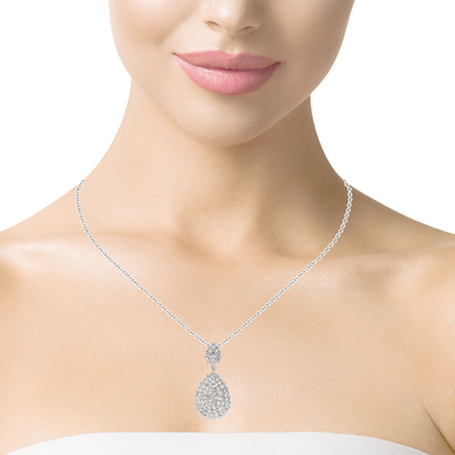 3.05CT Diamond Pendant 18k White Gold