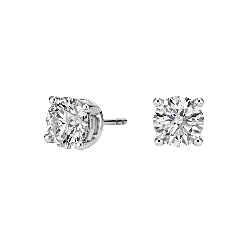 Lab Grown Diamond Stud Earrings IGI Certified 14K Gold  Round Diamond Studs