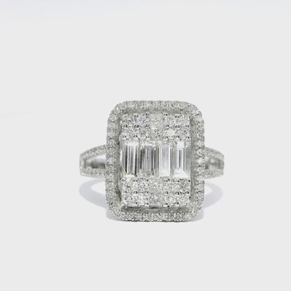 1.06CT Diamond Ring 18k White Gold