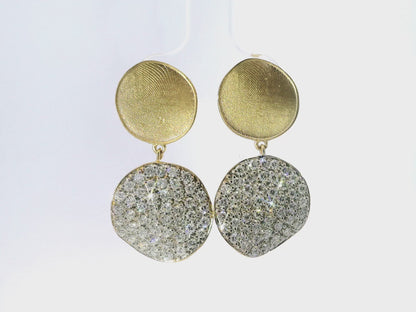 1.88CT Diamond Disc Fashion Earring 14k Yellow Gold
