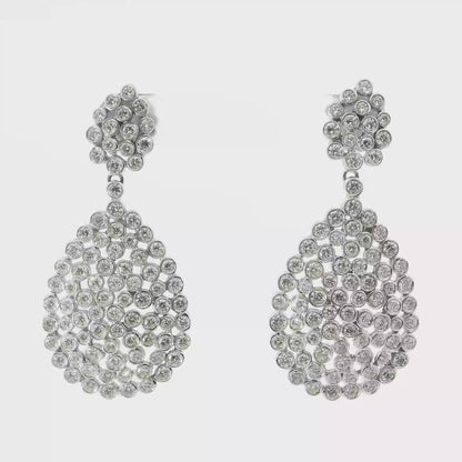 6.27CT Diamond   Earring 18k White Gold