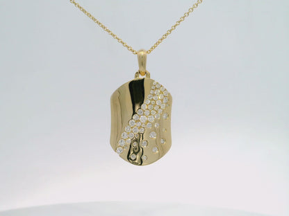 0.76CT Diamond Pendant 14k Yellow Gold