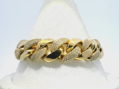 6.25CT Diamond Chain Link Bracelet 14k Yellow Gold