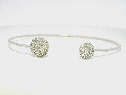 0.58CT Diamond Bangle 14k White Gold