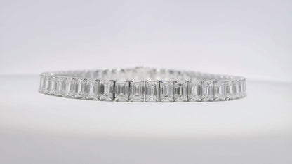 14.315CT Lab Diamond Tennis Bracelet 14k White Gold