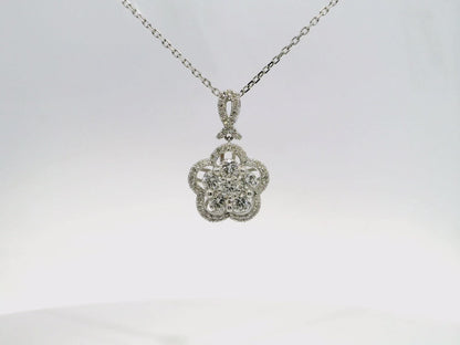 1.20CT Diamond Pendant 14k White Gold