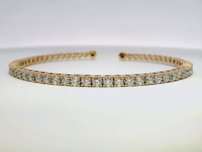 2.82CT Diamond Bangle 14k Rose Gold