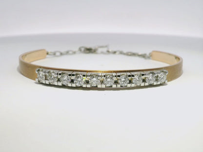 1.35CT Diamond Bangle 14k White Gold