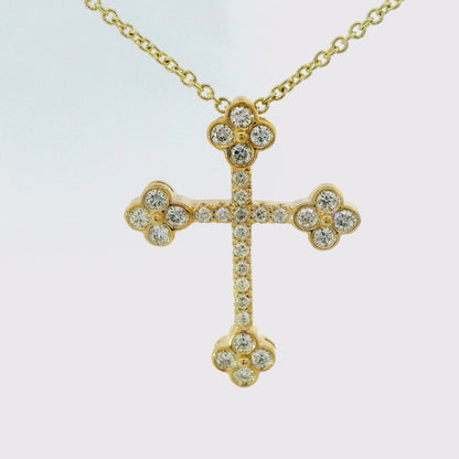 0.45CT Diamond Cross Pendant 14k Gold