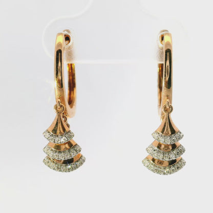 0.13CT Diamond 14k Rose Gold Earring