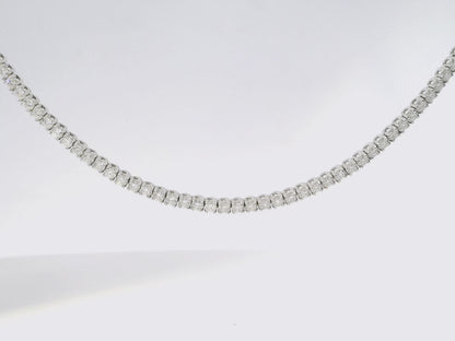 2.31CT Round Cut Diamond 4 Prong Tennis Necklace 14K Gold