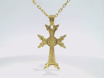 Plain Cross Pendant 14k Yellow Gold