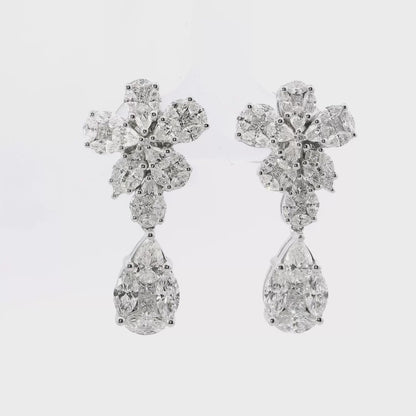 3.99CT Diamond 14k Yellow Gold Earring