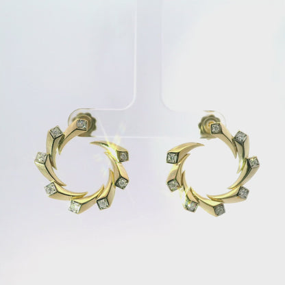 0.40CT Diamond Fashion Earring 14k Yellow Gold