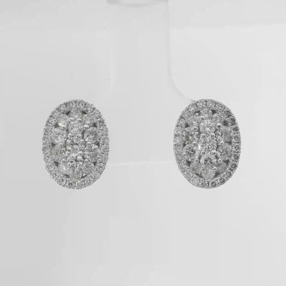 1.09CT Diamond  14k White Gold Earring