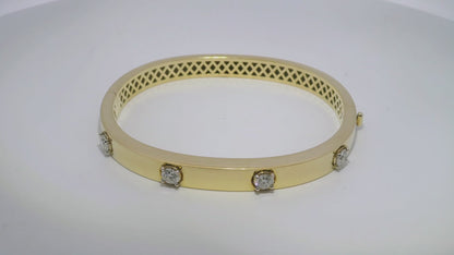 0.99CT Diamond Bangle 18k Yellow Gold
