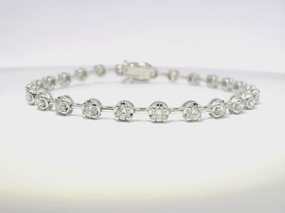3.30CT Diamond Bracelet 14k White Gold
