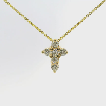 0.66 CT Diamond Cross Pendant 14k Gold