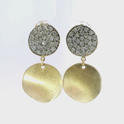 1.09CT Fashion Disc Earring 14k Yellow Gold