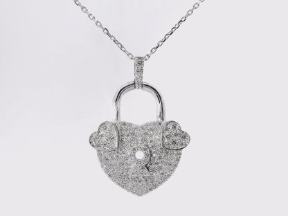1.63CT Diamond Pendant 14k White Gold
