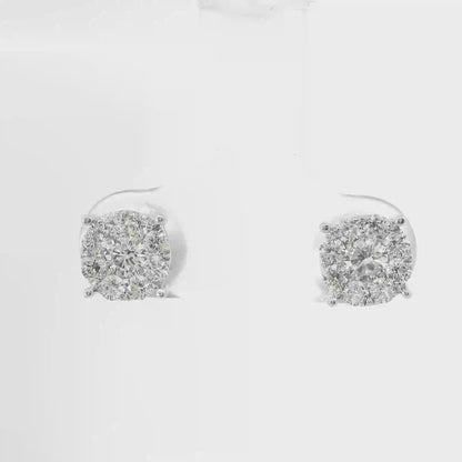 0.62CT Diamond Earring 14k White Gold