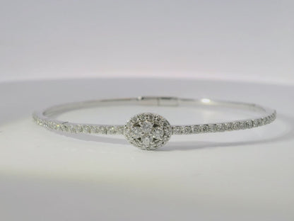 1.08CT Diamond Bangle 18k White Gold