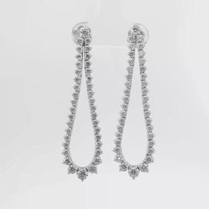 3.29CT Diamond Earrings 14k White Gold