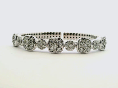 3.06CT Diamond Bangle 14k White Gold