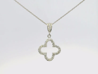0.28CT Diamond Pendant 14k White Gold